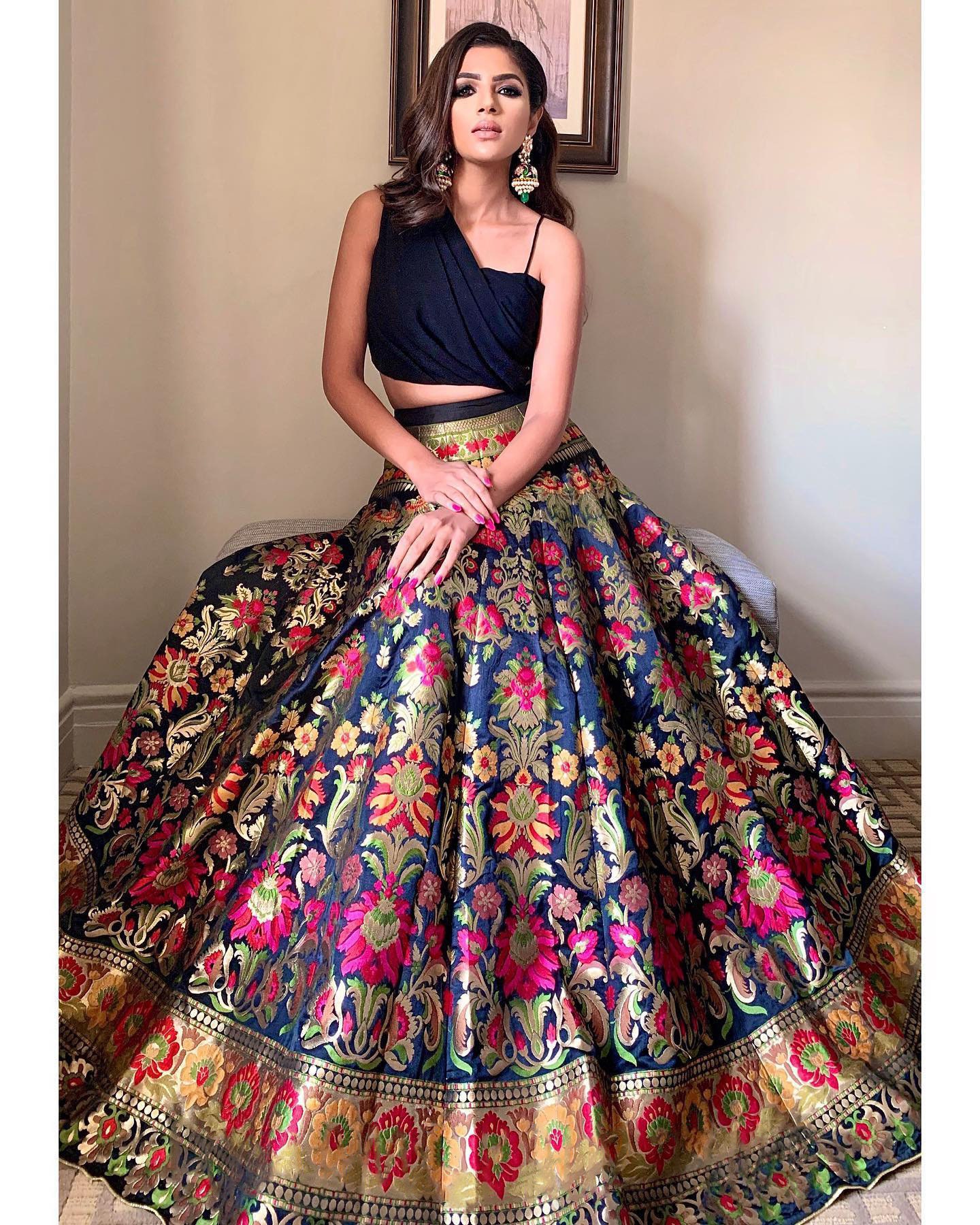 Banarasi Silk Lehenga Choli for Women Black Designer Party - Etsy UK