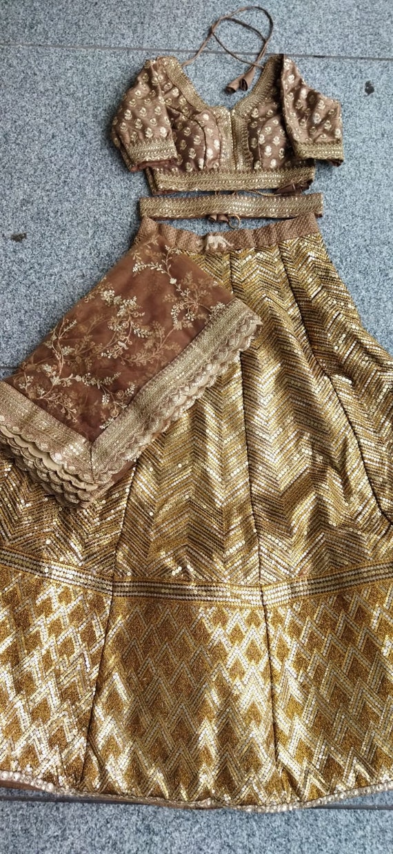 Golden Lehenga Choli for Women Trendy Designer Sabyasachi Lehengas