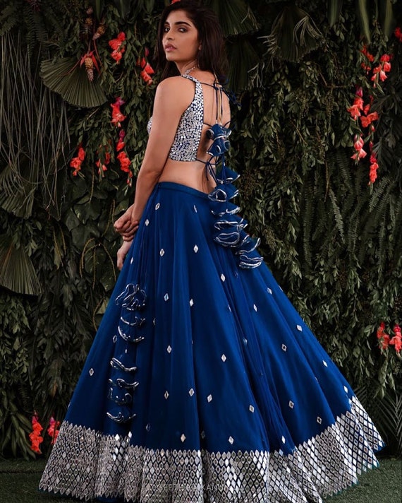Top more than 154 royal blue lehenga choli designs super hot