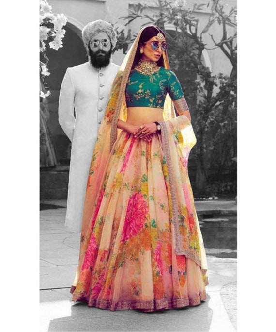 Wedding Lehenga Choli for Women Designer Multi Colored Bollywood Lahanga  Choli,indian Bridal Lehengas,foil Mirror Work Ghagra Choli Dress -   Canada