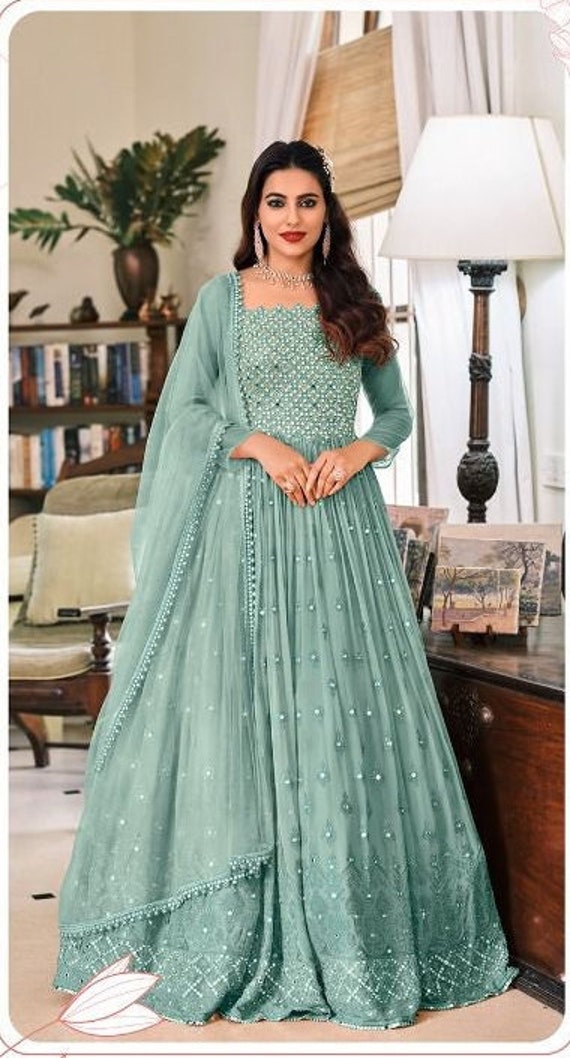Designer Long Party Wear Anarkali Dress 