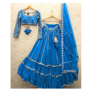 Blue Designer Lehenga Choli For Women,Bridesmaids Lehenga,Indian Wedding Bridal Wear Lengha Choli Bollywood Party Wear Ghagra Choli