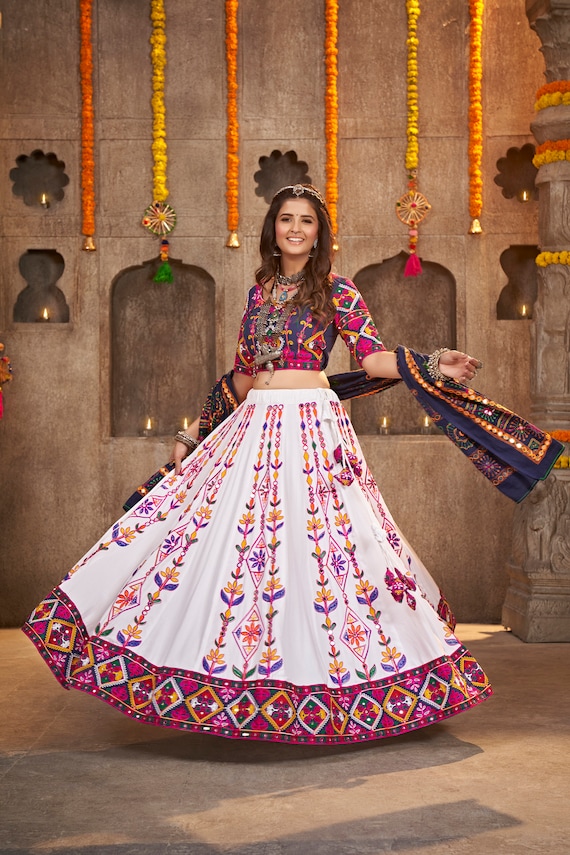 Navratri Special Lehenga Choli for Women Indian Festival Wear Lengha Choli  Gujarati Chaniya Choli Garba Night Multi Color Work Ghagra Choli -   Canada