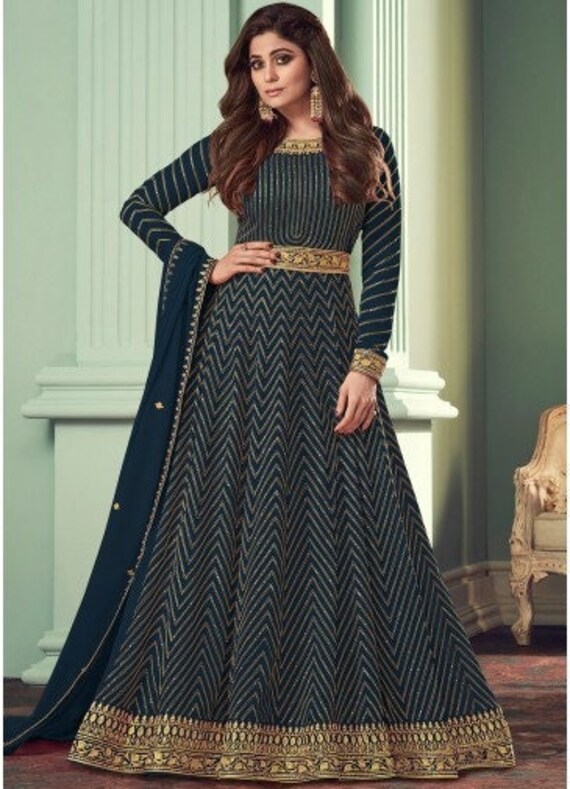 Designer Anarkali Gown Indian Party 