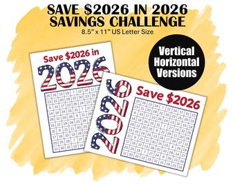 Save 2026 in 2026 Savings Challenge, Low Budget Savings Goal, New Year Savings Challenge, Printable Sinking Funds Tracker, US Letter Size