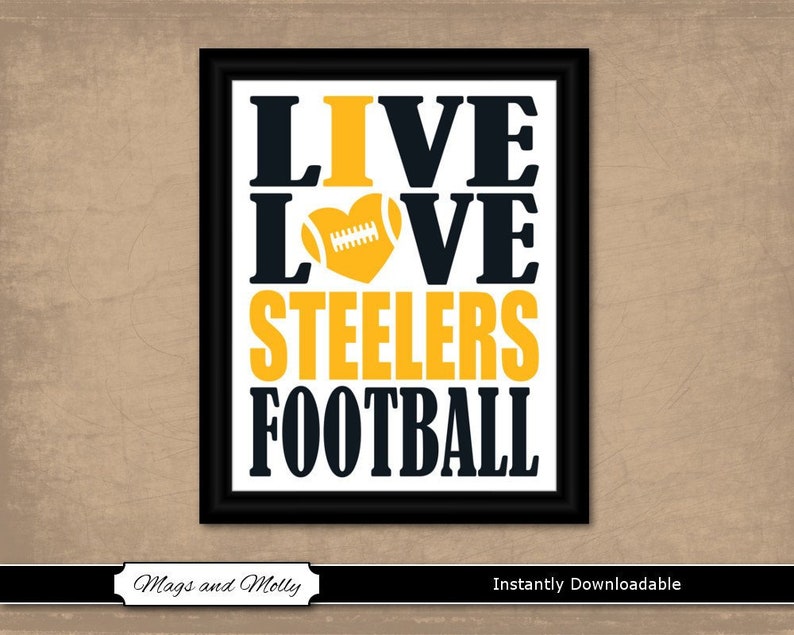 Pittsburgh Steelers Wall Art Football Printable Sports Fan Image 0