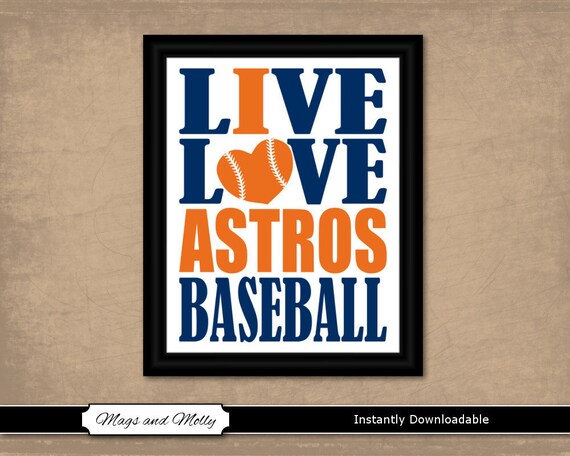 Houston Astros Wall Art Baseball Printable Sports Fan Gift Etsy