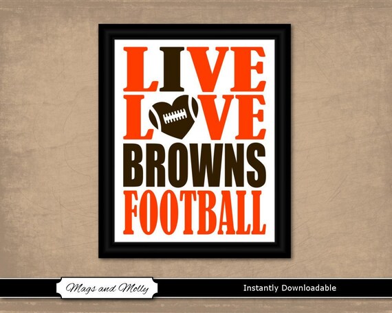 Cleveland Browns Wall Art Football Printable Sports Fan Gift Etsy