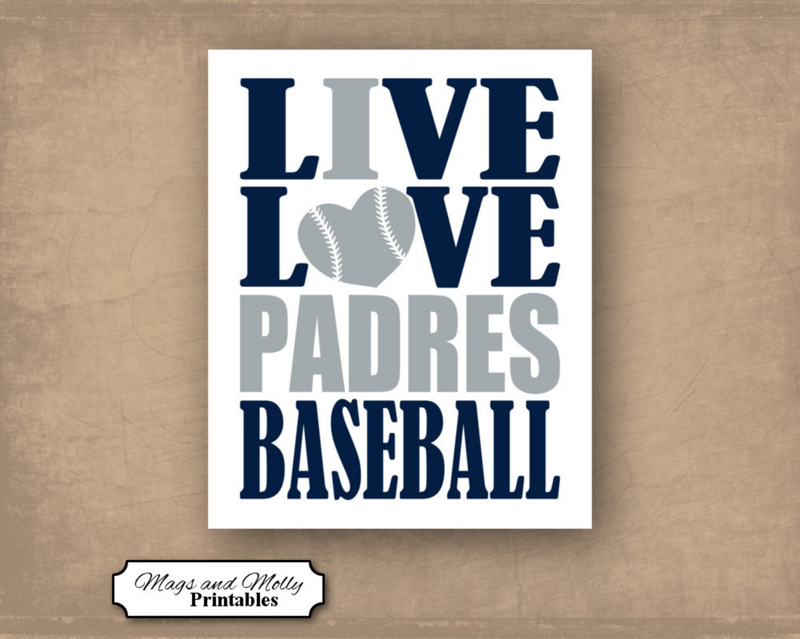 San Diego Padres Wall Art. Baseball Printable Sports Fan Gift Etsy