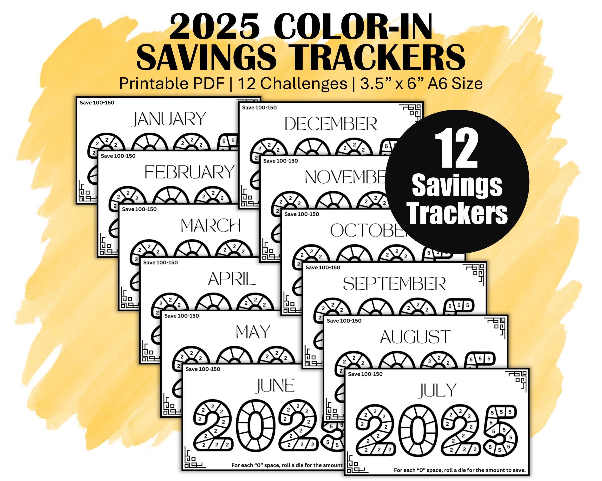 Save 2025 in 2025 Savings Challenge Printable, Low Budget Monthly Savings Goal, New Year Savings Challenge, Sinking Funds Tracker, A6 Size