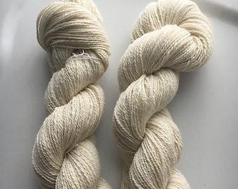 Handspun Yarn: Natural White Angora/Merino