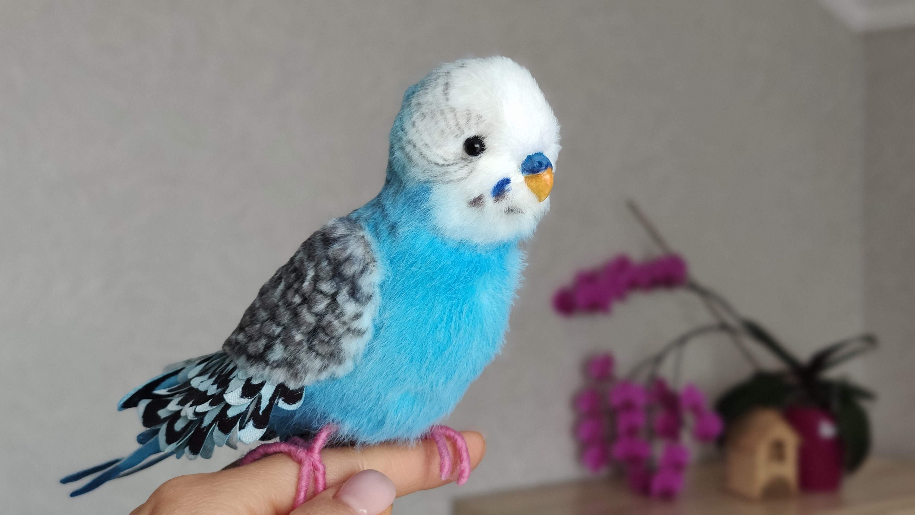MADE TO ORDER Blue Budgie realistic plush toy Etsy