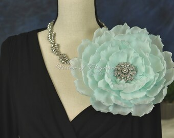 Mint Flower Shoulder Pin | Flower Brooch | Flower Shoulder Corsage | Gift for First Lady | Formal Accessories