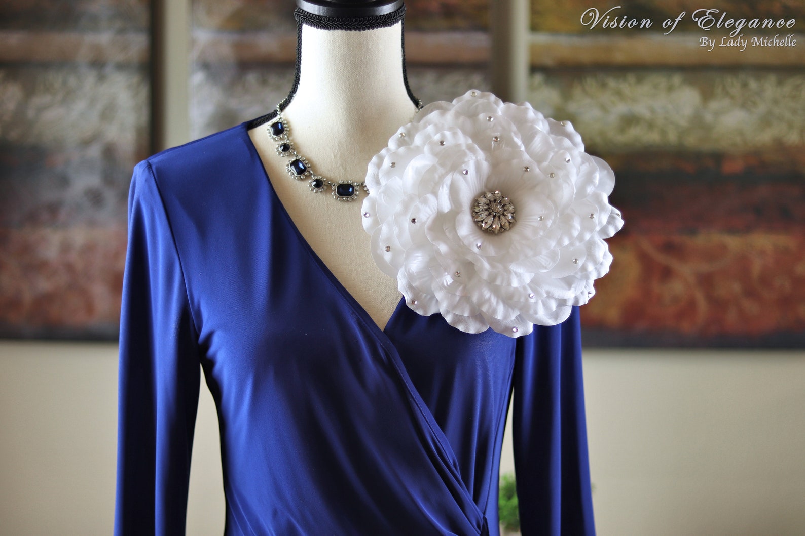 White Silk Flower Shoulder Pin Corsage Flower Pin Brooch Etsy