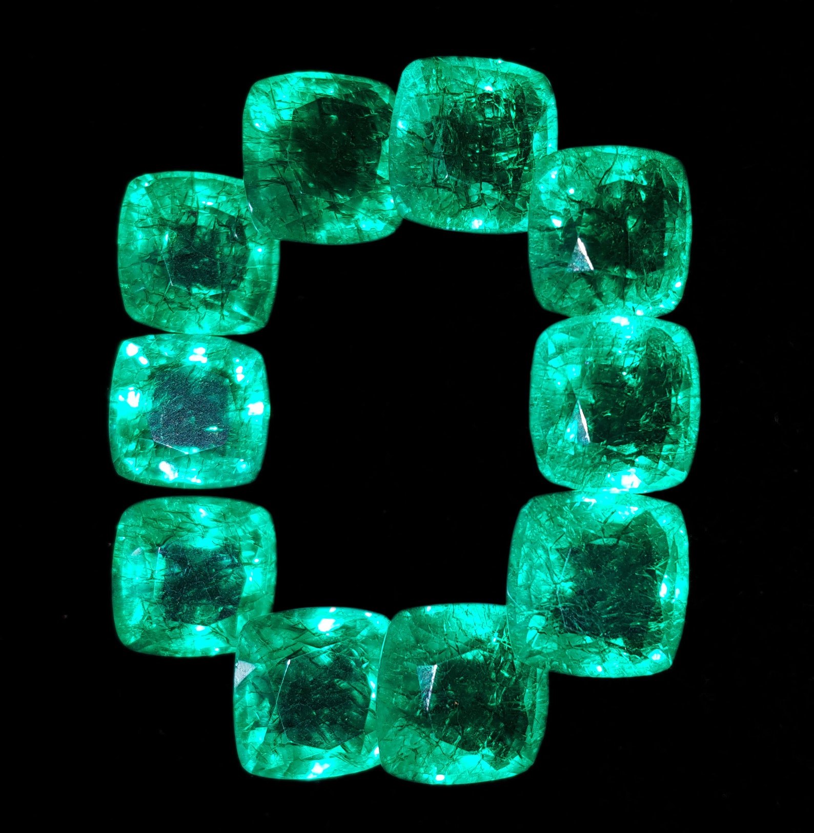 Loose Gemstone Natural Emerald Lot Cushion Cut 10 Pcs Etsy UK