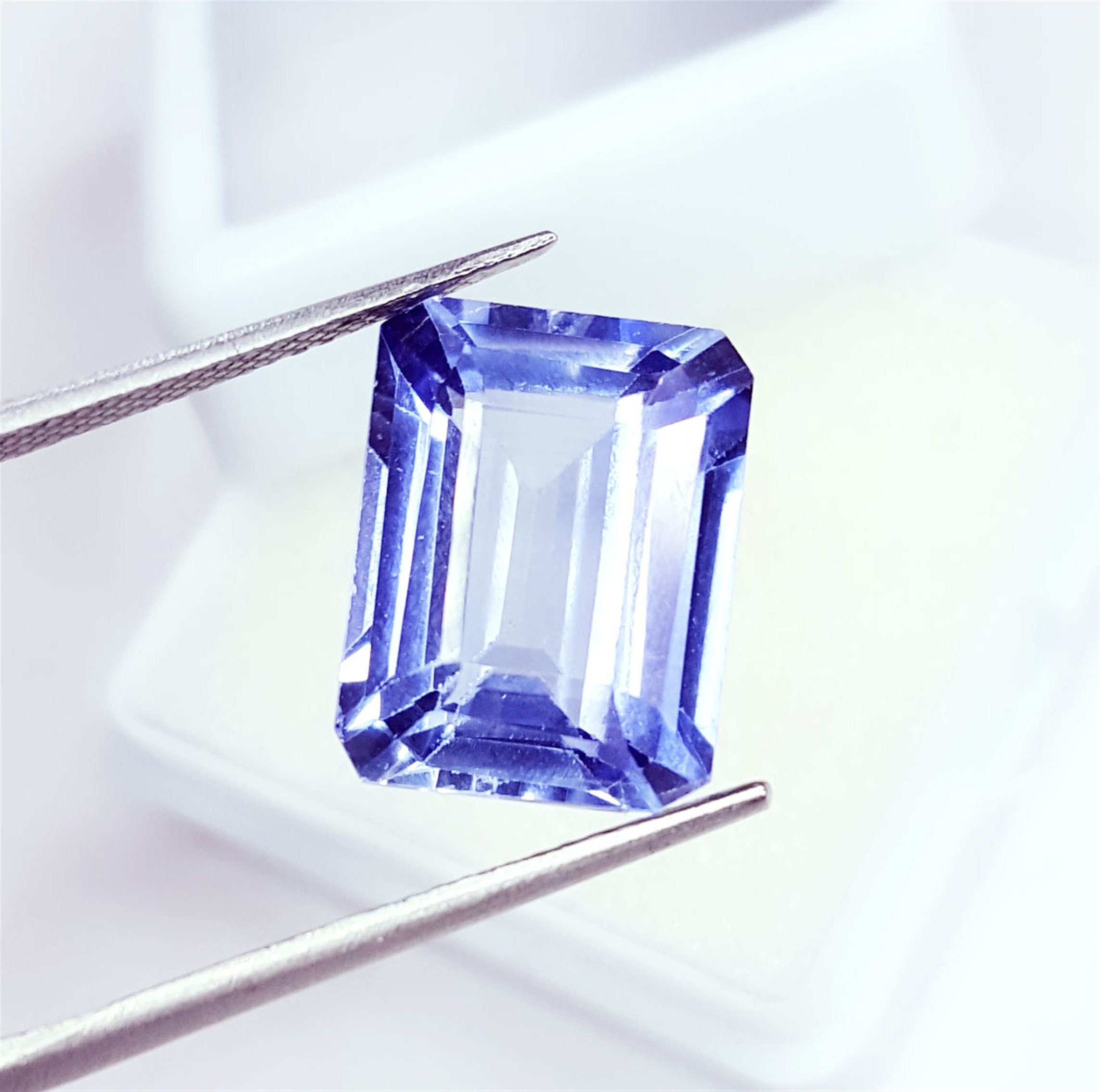 Natural Blue Sapphire Certified Emerald Shape 10.57 Ct - Etsy