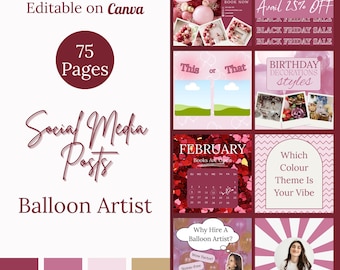 Modello Instagram per attività con palloncini: modificabile nei post sui social media di Canva