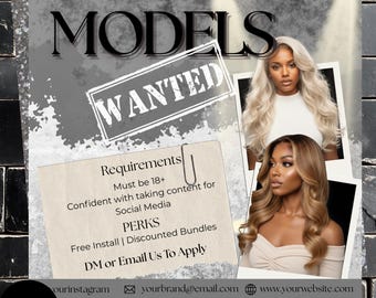 Volantino per la ricerca di modelli/Modello di volantino per la ricerca di modelli per capelli/Modello per l'installazione di parrucche/Volantino per il casting di modelli/Volantino per l'attività di ciglia e trecce