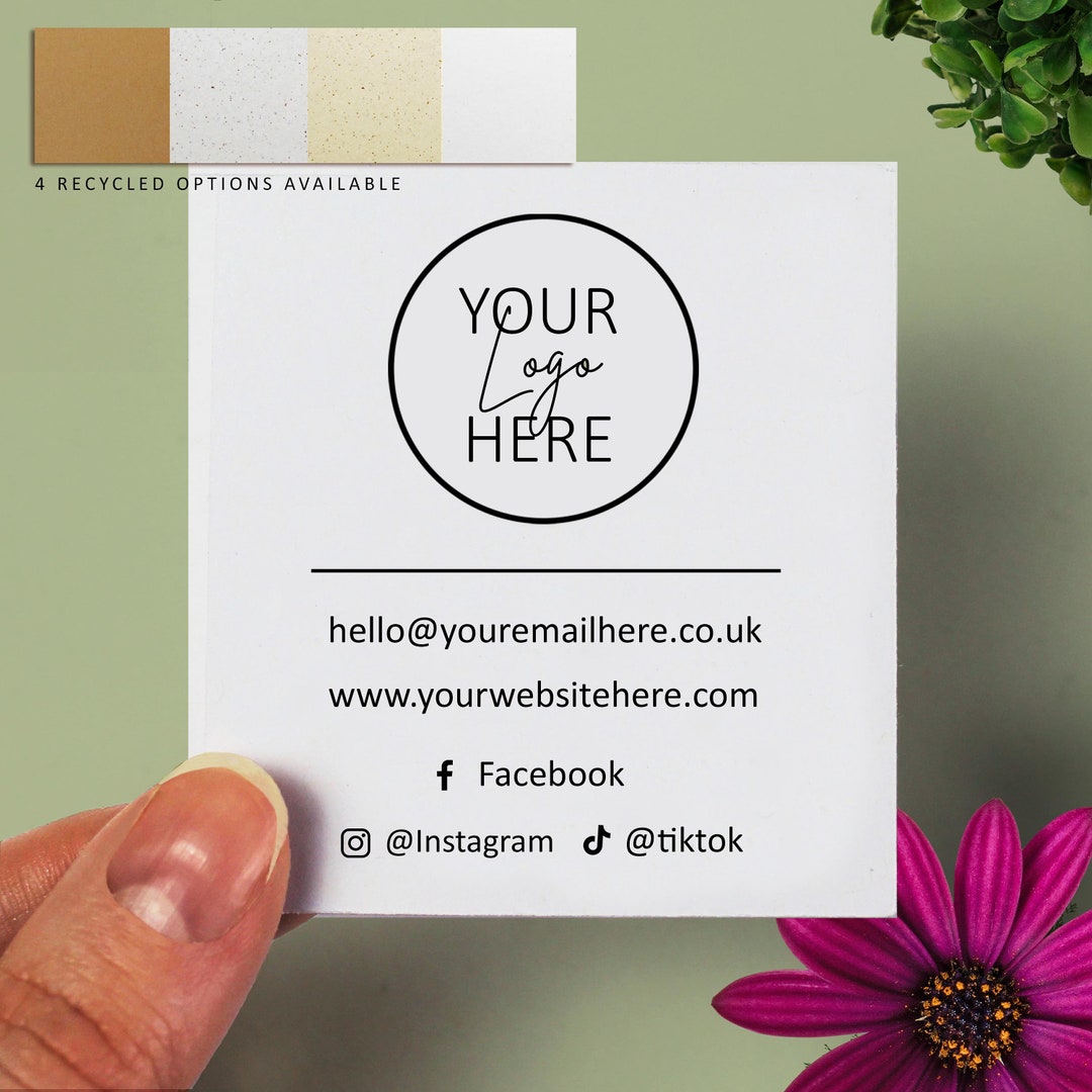 Personalised Business Cards Square Recycled Eco Customised - Etsy Hong Kong