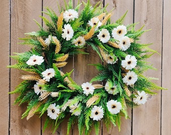 Fall Wreath, Fall Farmhouse Wreath, Wheat Wreath for Fall