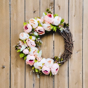 Spring Peony Wreath, Pink Spring Wreath, Peony Wreath for Front Door, Spring Summer Wreath, Seasonal Wreath