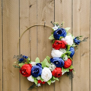 Patriotic Wreath, 4th of July Wreath, Red White and Blue Wreath, Spring Wreath, Front Door Wreath, Memorial Day Wreath, Patriotic Decor