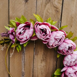 Peony Wreath, Spring Peony Wreath, Pink Modern Wreath, Hoop Wreath, Pink Spring Wreath, Peony Wreath image 9