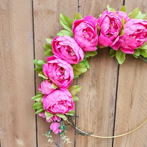 Pink Peony Wreath, Pink Peony Wreath for Front Door, Pink Decor, Pink Wreath, Spring Summer Wreath for Outside 画像 9