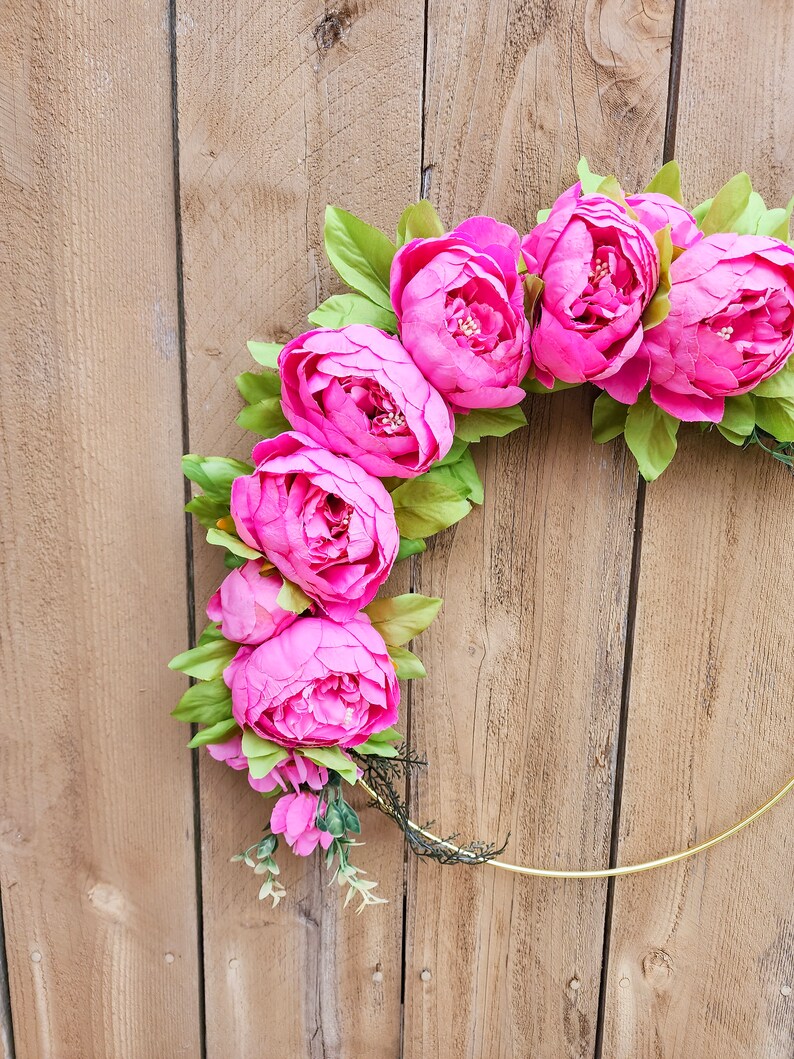 Pink Peony Wreath, Pink Peony Wreath for Front Door, Pink Decor, Pink Wreath, Spring Summer Wreath for Outside 画像 9