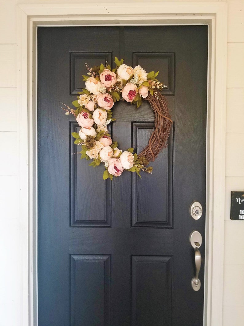 Spring Peony Wreath Pink Spring Wreath Peony Wreath for