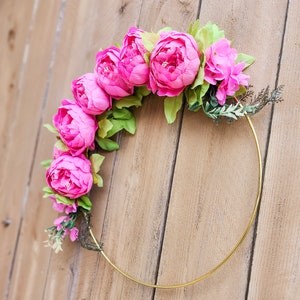 Pink Peony Wreath, Pink Peony Wreath for Front Door, Pink Decor, Pink Wreath, Spring Summer Wreath for Outside 画像 3