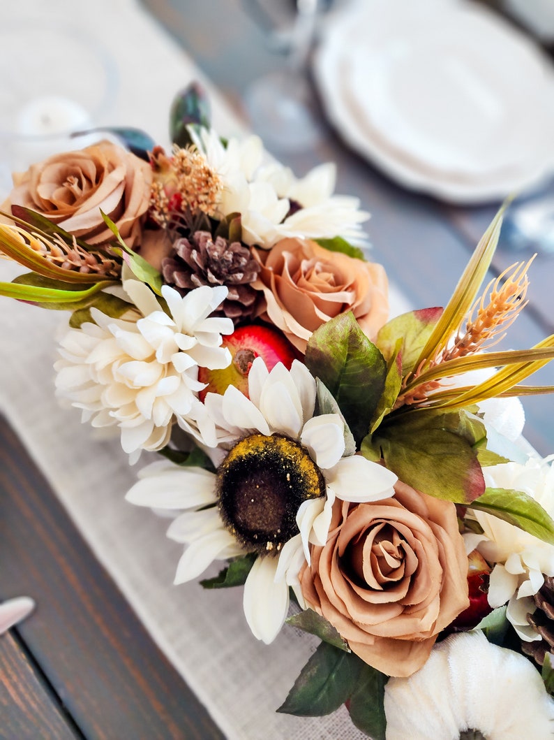Fall Centerpiece, Fall Decor, Pumpkin Decor, Sunflower Centerpiece