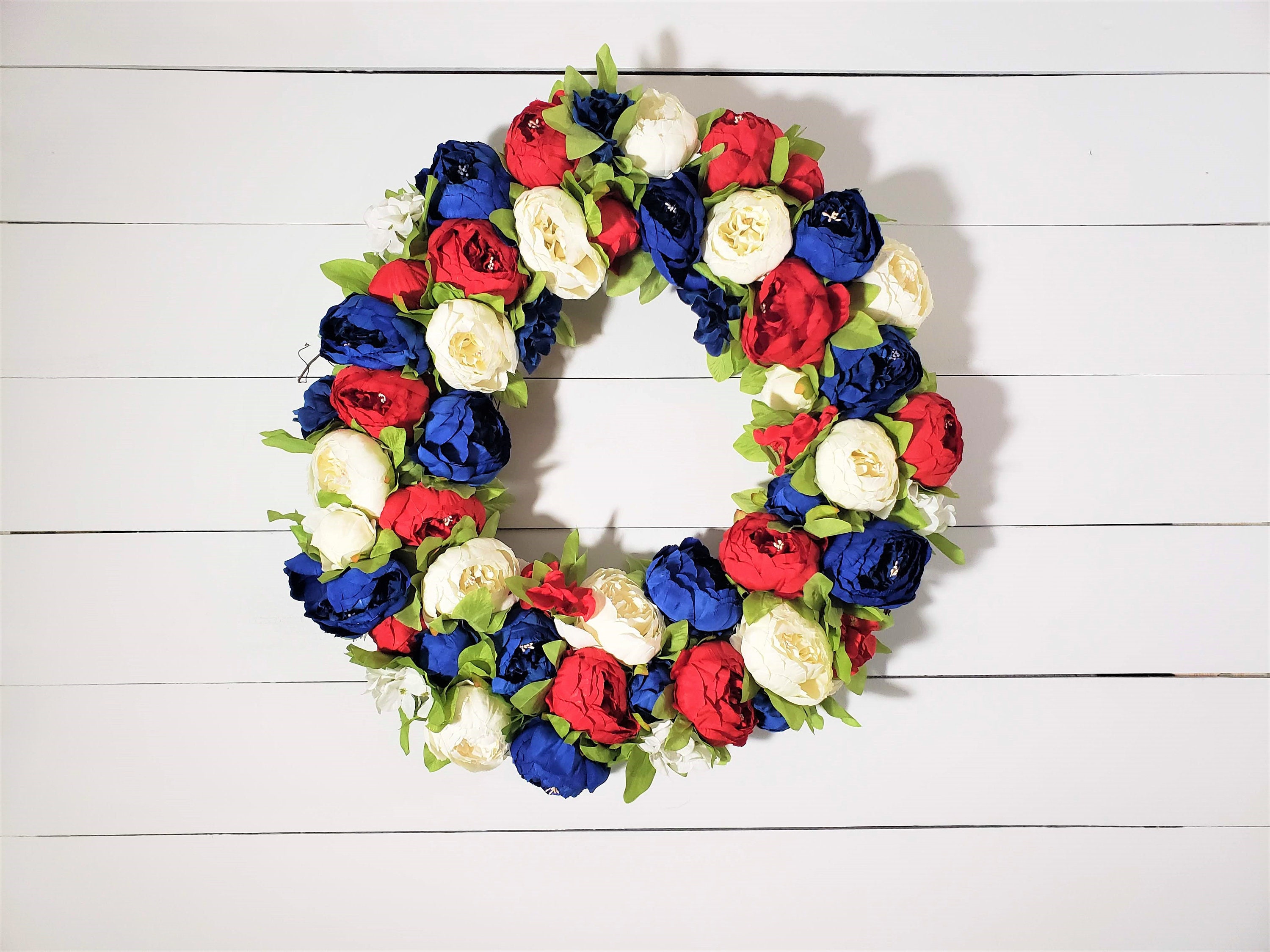 Couronne Patriotique, Couronne Du 4 Juillet, Rouge, Blanche et Bleue, de Printemps, Porte d'entrée, 