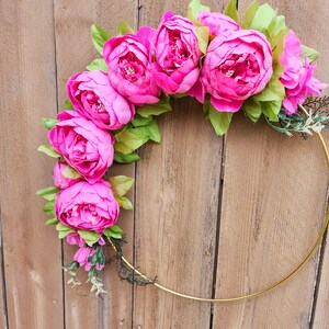 Pink Peony Wreath, Pink Peony Wreath for Front Door, Pink Decor, Pink Wreath, Spring Summer Wreath for Outside 画像 5