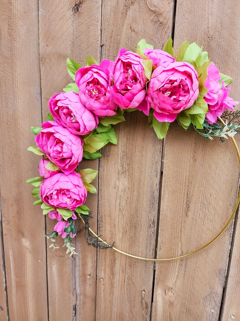 Pink Peony Wreath, Pink Peony Wreath for Front Door, Pink Decor, Pink Wreath, Spring Summer Wreath for Outside 画像 5