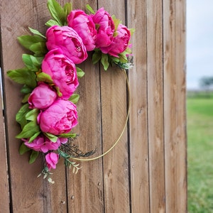 Pink Peony Wreath, Pink Peony Wreath for Front Door, Pink Decor, Pink Wreath, Spring Summer Wreath for Outside 画像 8