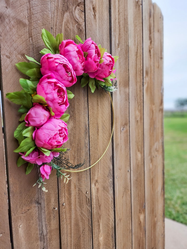 Pink Peony Wreath, Pink Peony Wreath for Front Door, Pink Decor, Pink Wreath, Spring Summer Wreath for Outside 画像 8