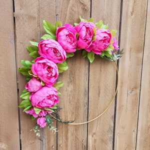 Pink Peony Wreath, Pink Peony Wreath for Front Door, Pink Decor, Pink Wreath, Spring Summer Wreath for Outside 画像 7