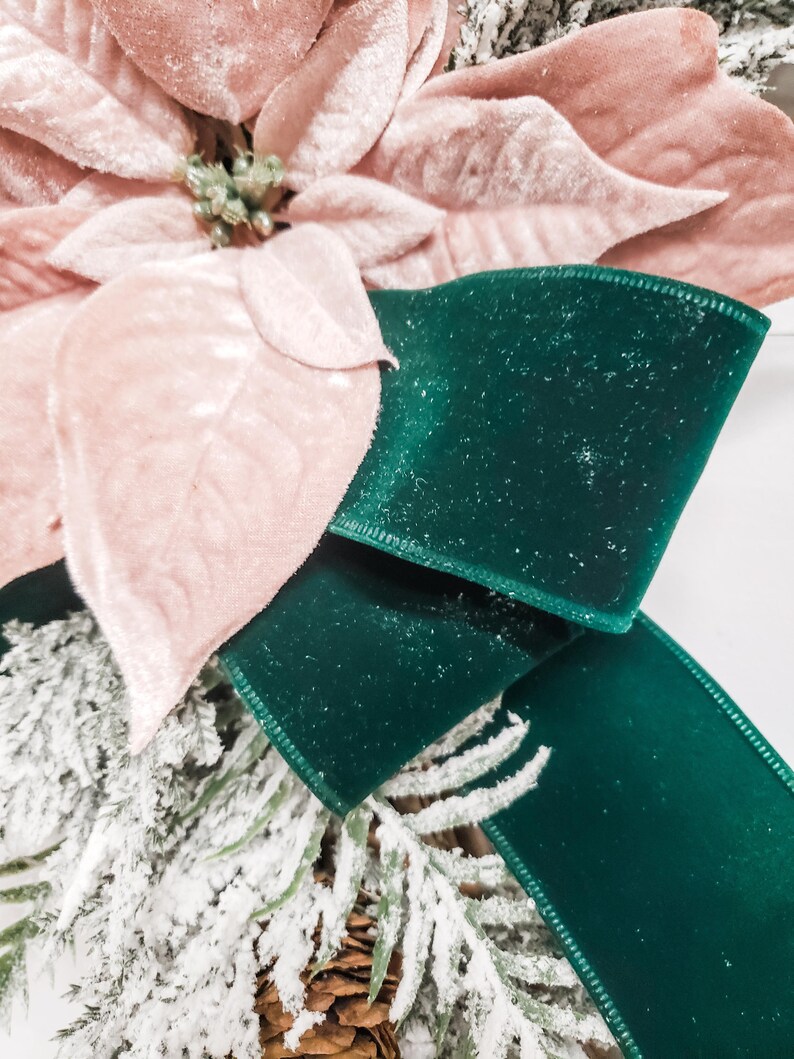 Flocked Wreath Flocked Winter Wreath Vintage Christmas Wreath Winter Wreath Poinsettia Wreath Christmas Wreath