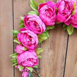 Pink Peony Wreath, Pink Peony Wreath for Front Door, Pink Decor, Pink Wreath, Spring Summer Wreath for Outside 画像 4