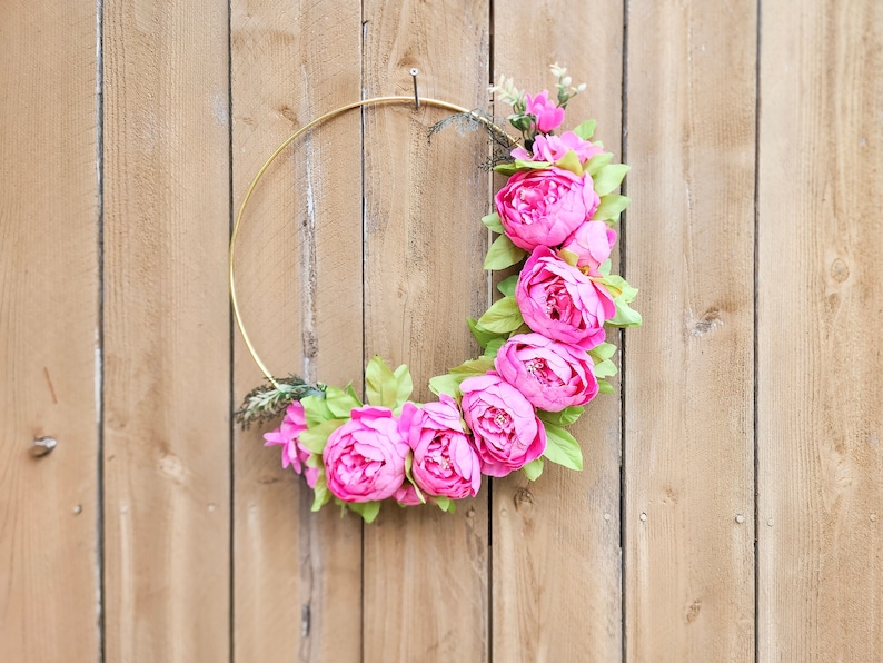 Pink Peony Wreath, Pink Peony Wreath for Front Door, Pink Decor, Pink Wreath, Spring Summer Wreath for Outside 画像 1