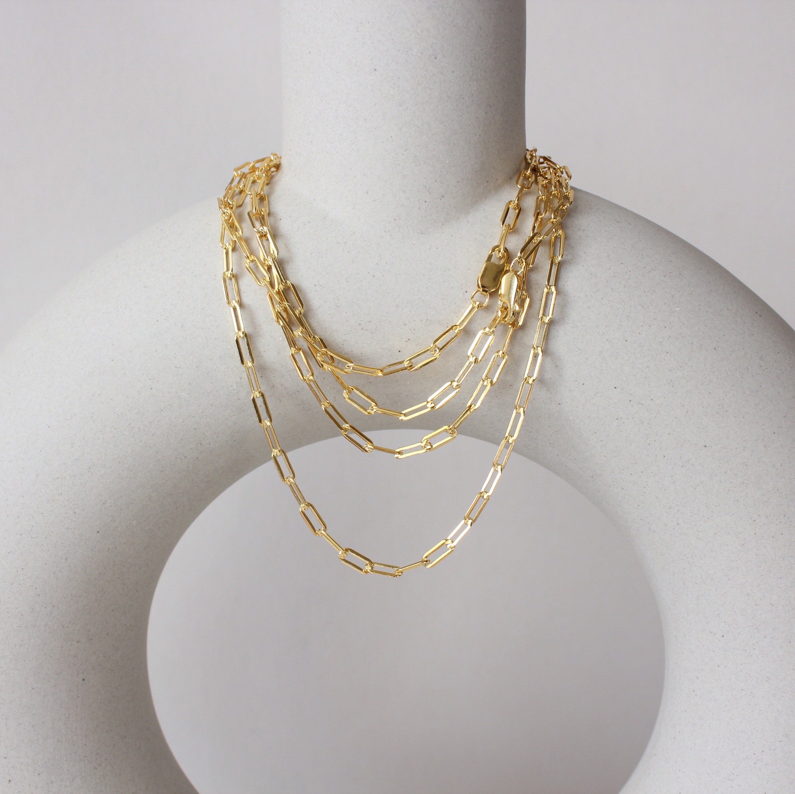 Gold Paperclip Chain Necklace Women's Layering Necklace - Etsy UK