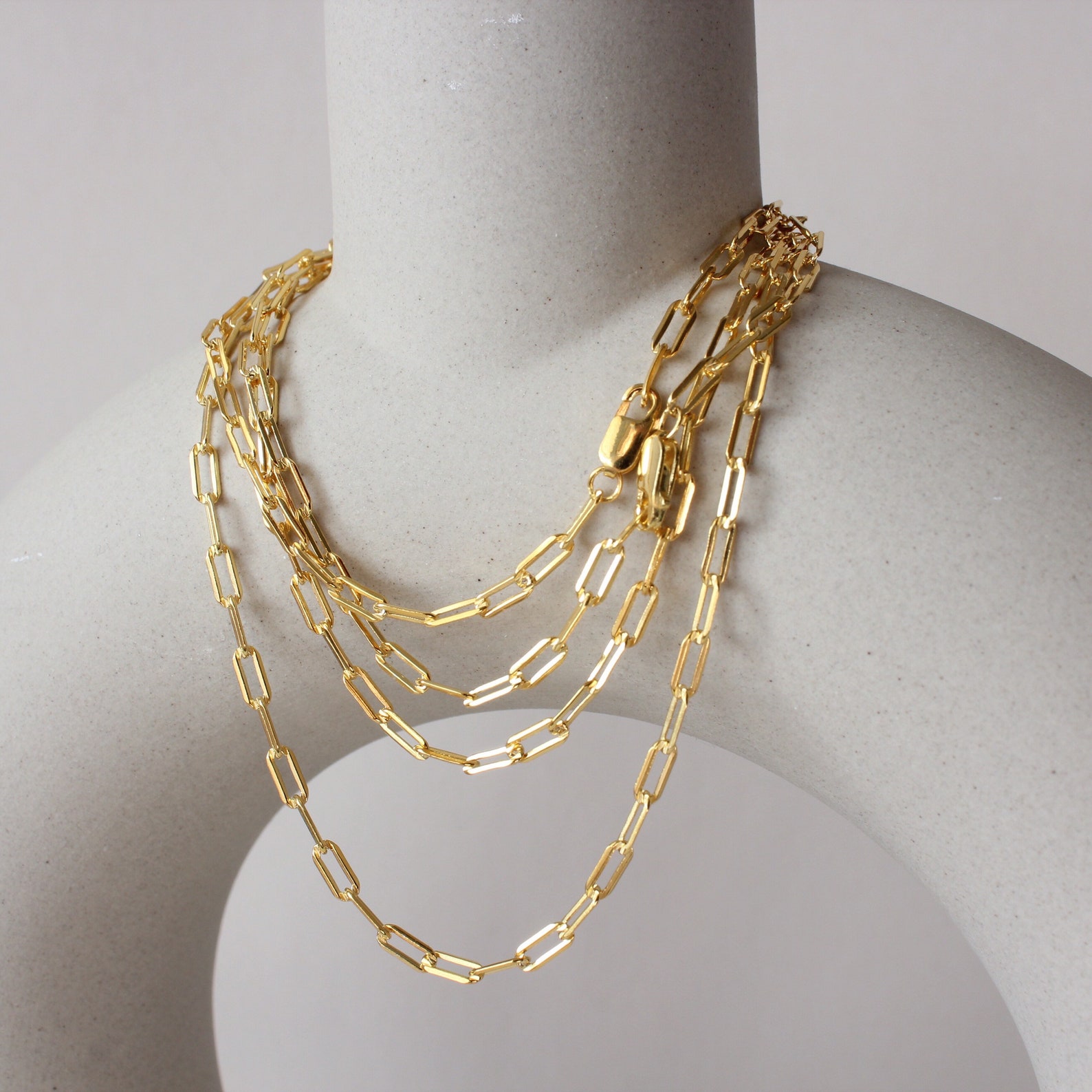 Gold Paperclip Chain Necklace Women's Layering Necklace Etsy UK