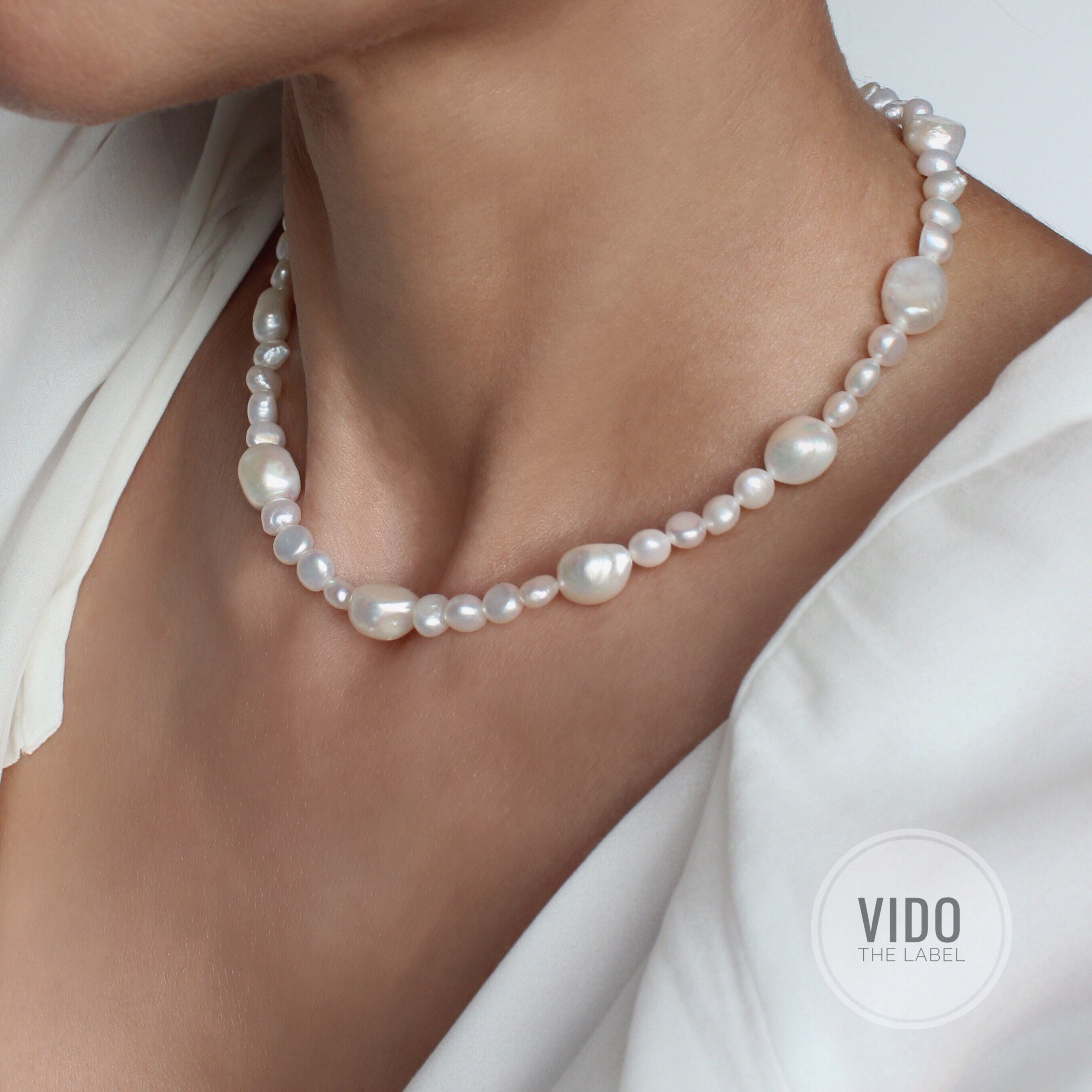 ネックレス・ペンダント The Baroque Pearl Necklace Baroque Pearl Necklace, Freshwater Pearl Necklace in Gold