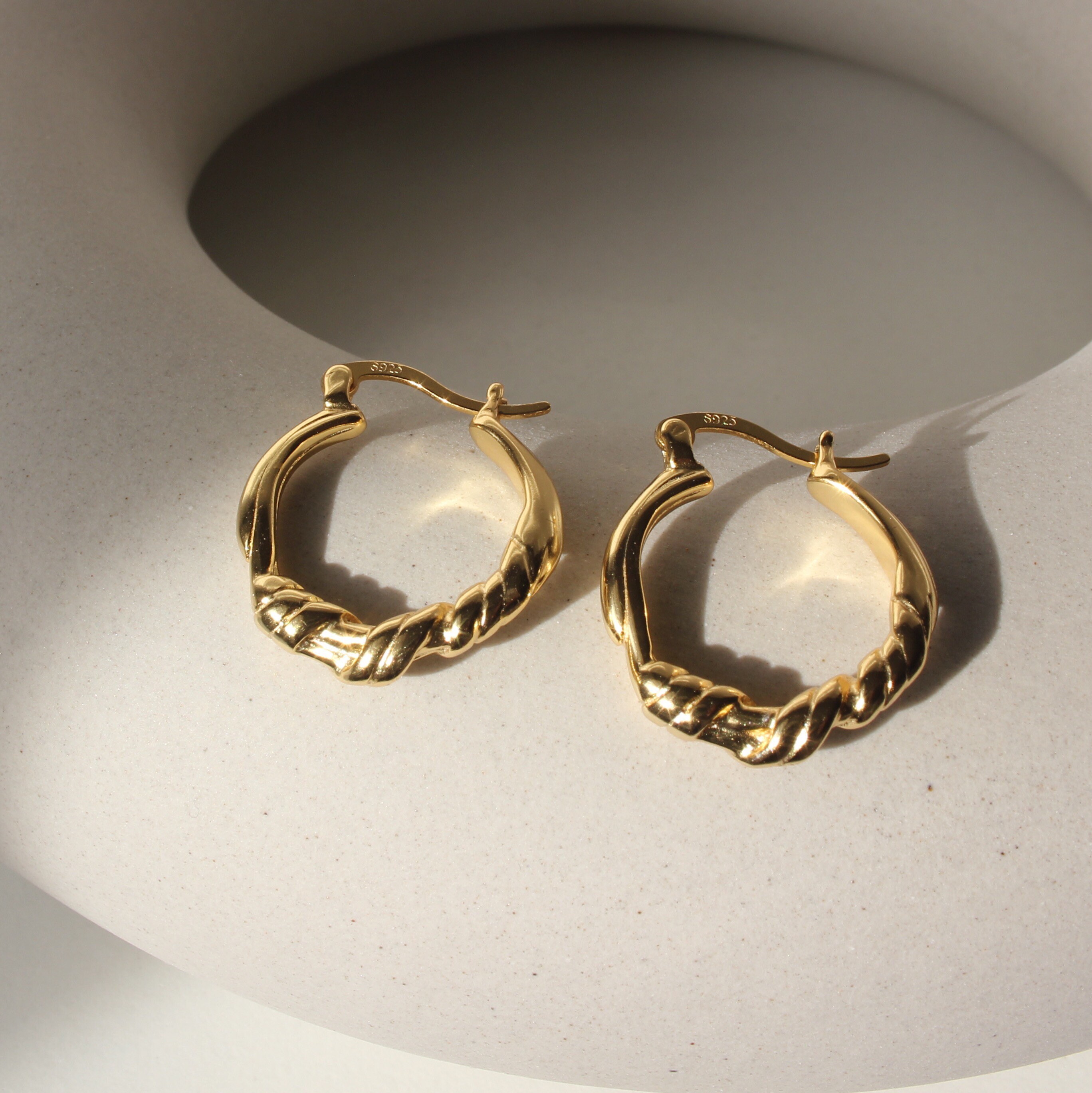 Gold Hoop Earrings Chunky Gold Hoops Hypoallergenic Hoop - Etsy UK