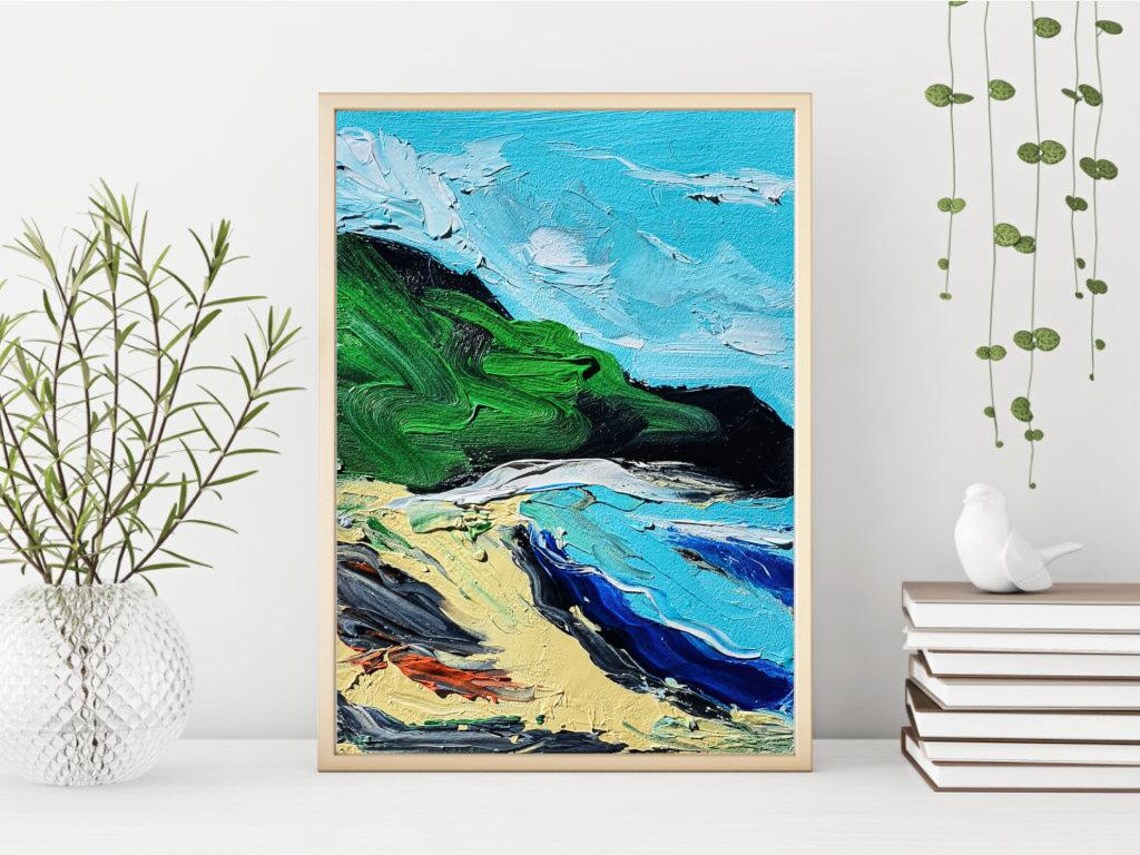 Coastal Wall Art Coastal Decor Rocky Coast Poster Beach Etsy
