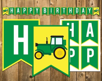 Green Tractor Party Favors John Deere Birthday Thank You Etsy