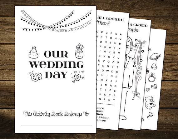 Download Printable Wedding Activity Book For Kids Wedding Coloring Etsy