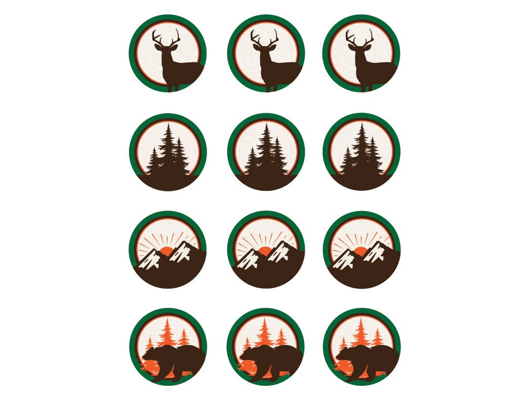 Deer Hunting Cupcake Toppers Hunting Party Decorations Deer Etsy