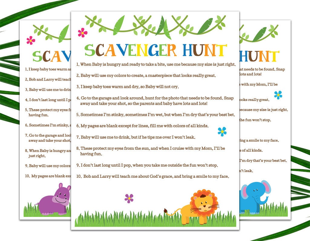 Safari Scavenger Hunt Baby Shower Games Scavenger Hunt Etsy Safari Scavenger Hunt Baby Shower Games Scavenger Hunt Etsy